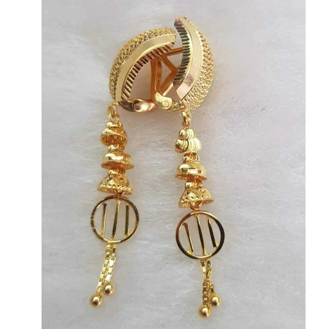 916 Gold Fancy Fishbali Earrings Akm-er-176
