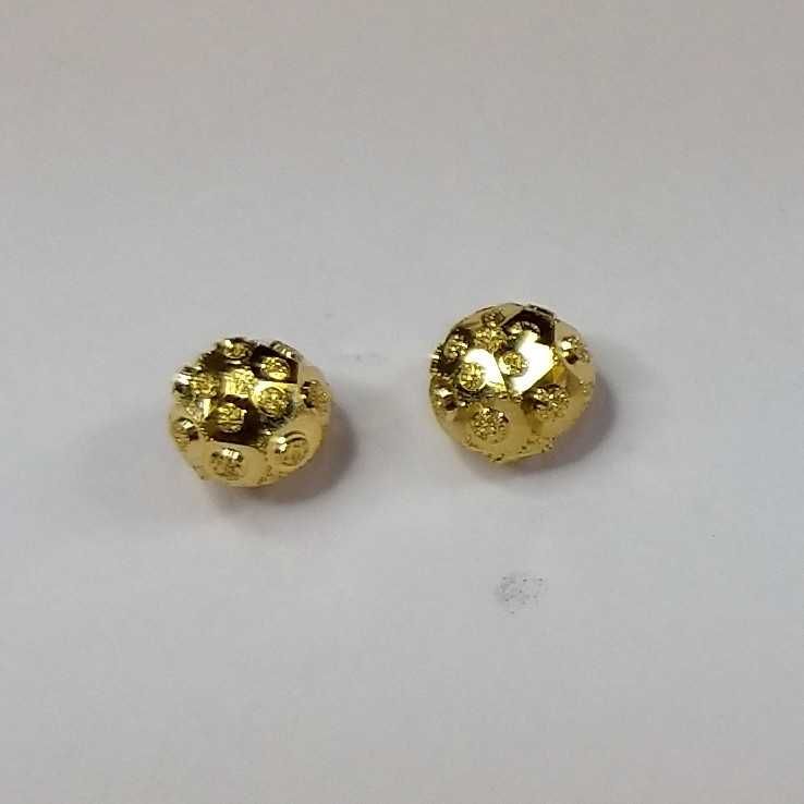 916 Gold Fancy Button Tops Earrings Akm-er-162