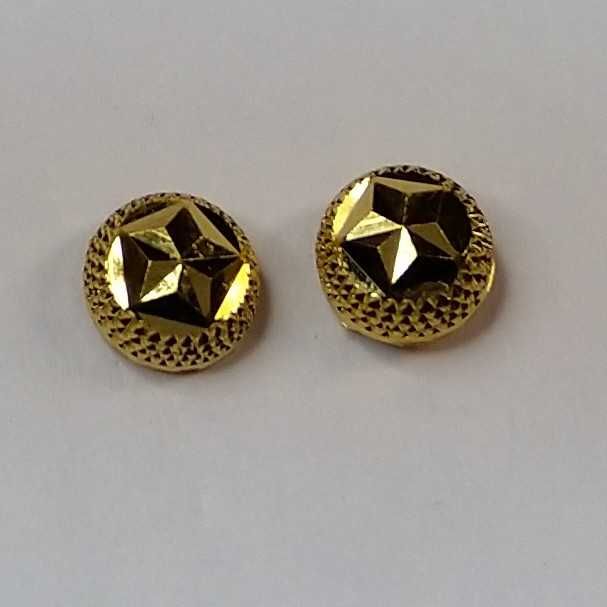 916 Gold Fancy Button Tops Earrings Akm-er-160