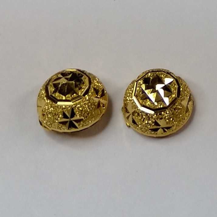 916 Gold Fancy Button Tops Earrings Akm-er-159