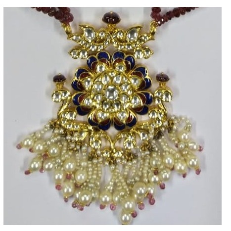 gold jadtar kundan pendant set-akm-ps-058 - Image 4