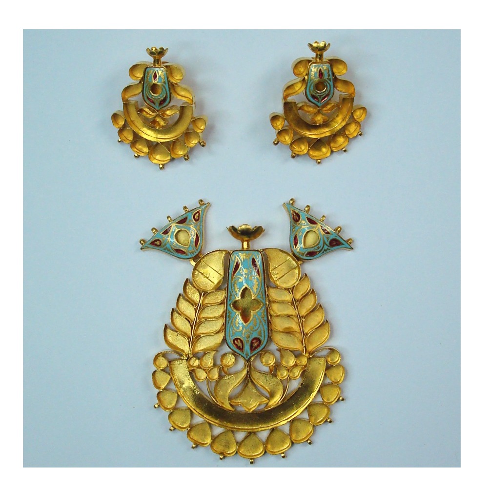 Antique jadtar kundan pendant set khokha-akm-ps-018