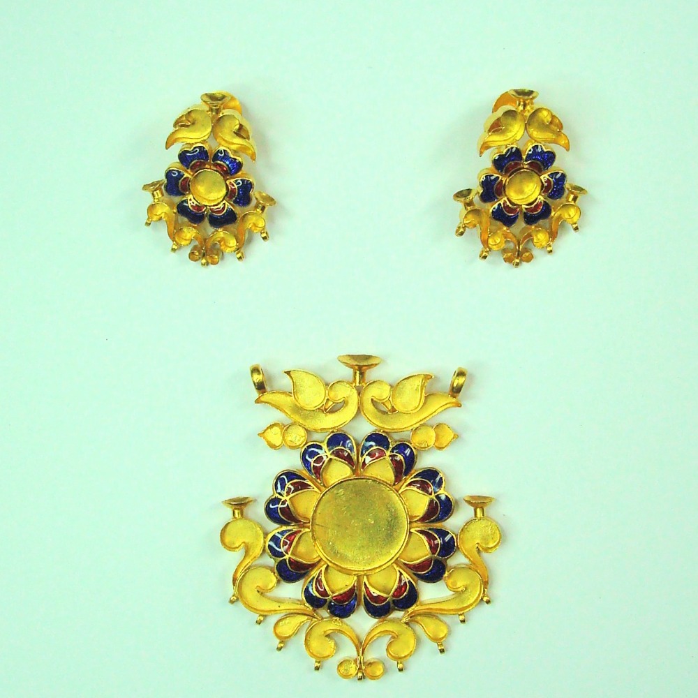 Antique jadtar kundan pendant set khokha-akm-ps-017