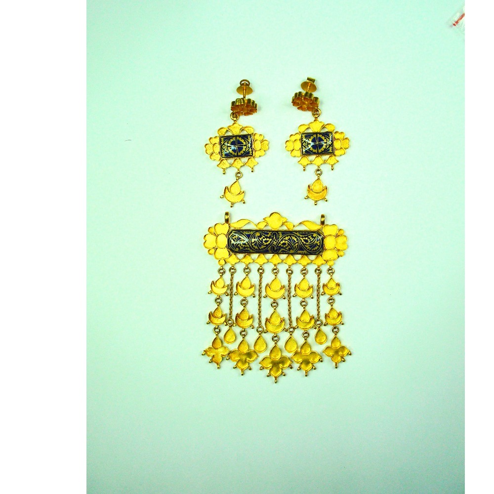 Antique jadtar kundan pendant set khokha-akm-ps-016