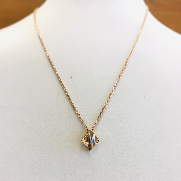 18k Rose Gold Light Weight Necklace Set