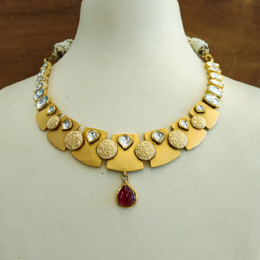 22k 916 Hallmark Jadtar Fancy Necklace Set