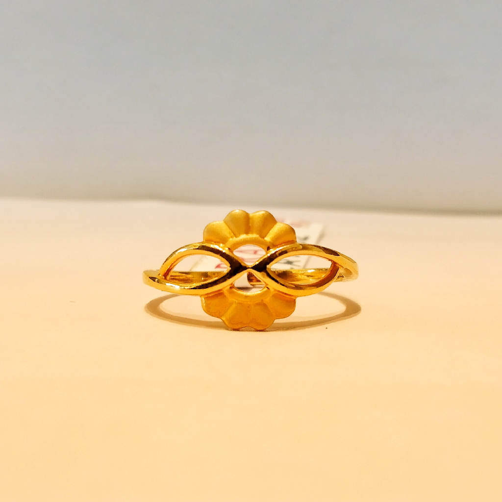 22k Gold dull Polish unique Design Ring For Ladies