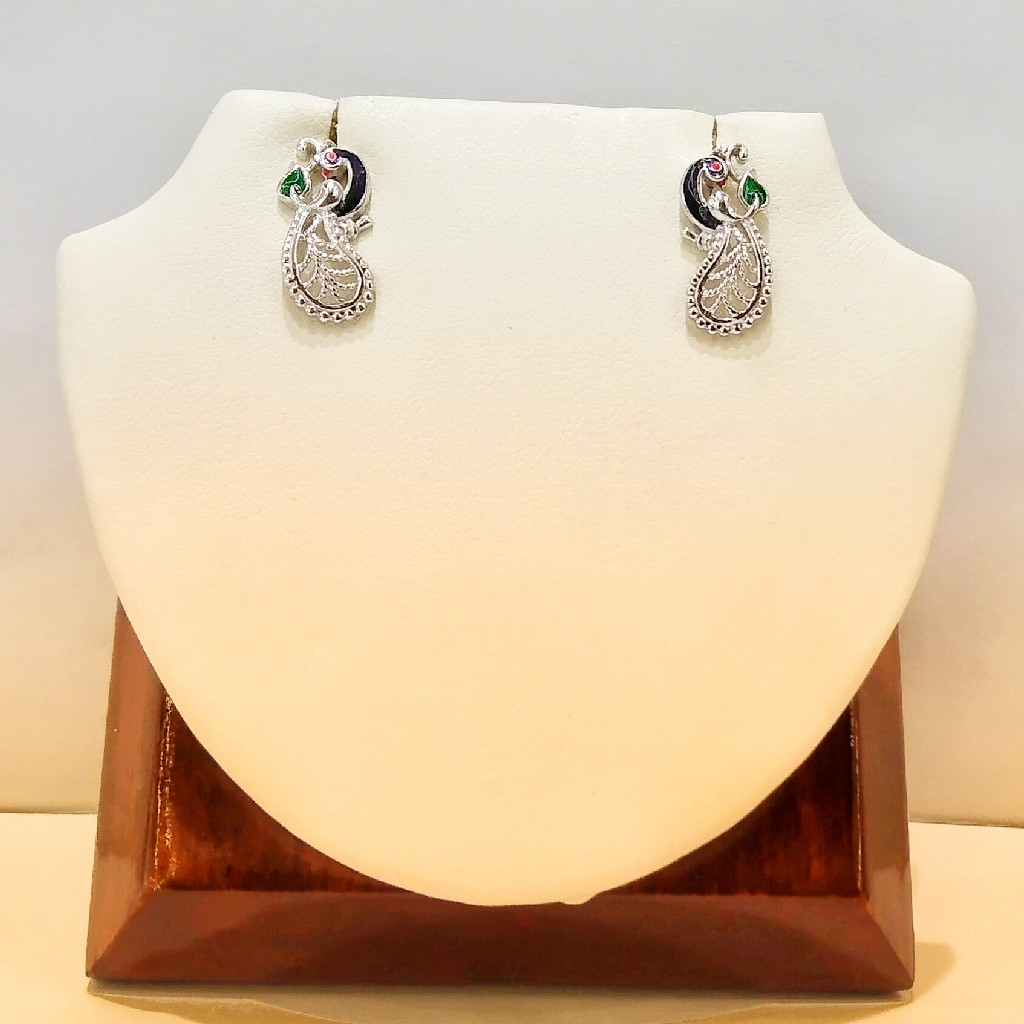925 Sterling Silver Fancy Peacock Earrings