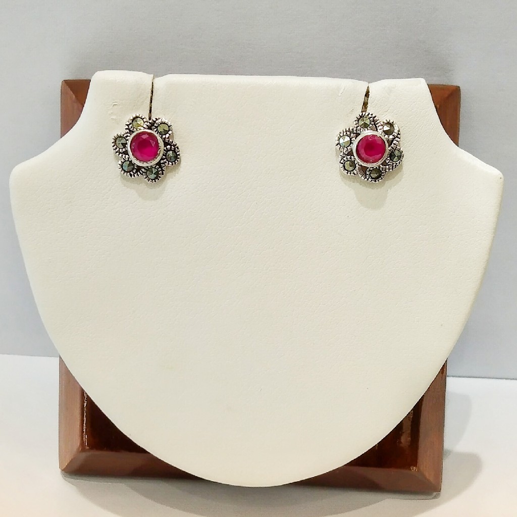 925 sterling silver pinc stone flower design for Woman