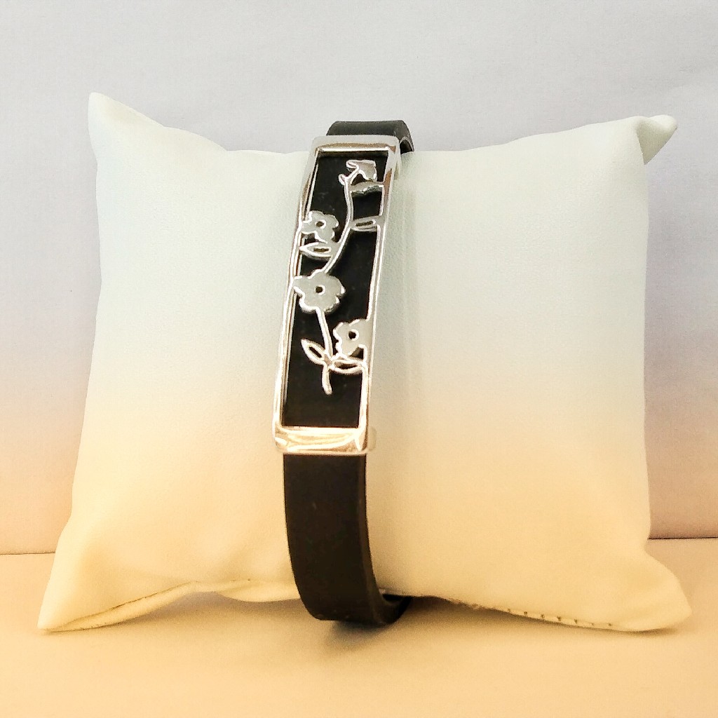 925 Sterling Silver Black Band Classic Design Jents Bracelet
