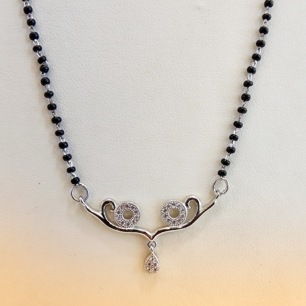 925 Sterling Silver America Diamond White Mangalsutra - Image 2