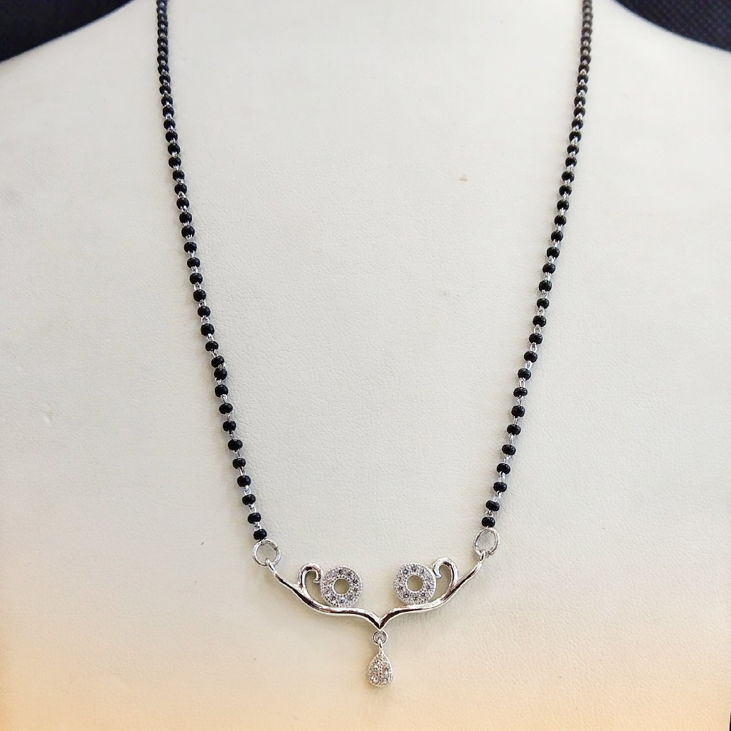 925 Sterling Silver America Diamond White Mangalsutra