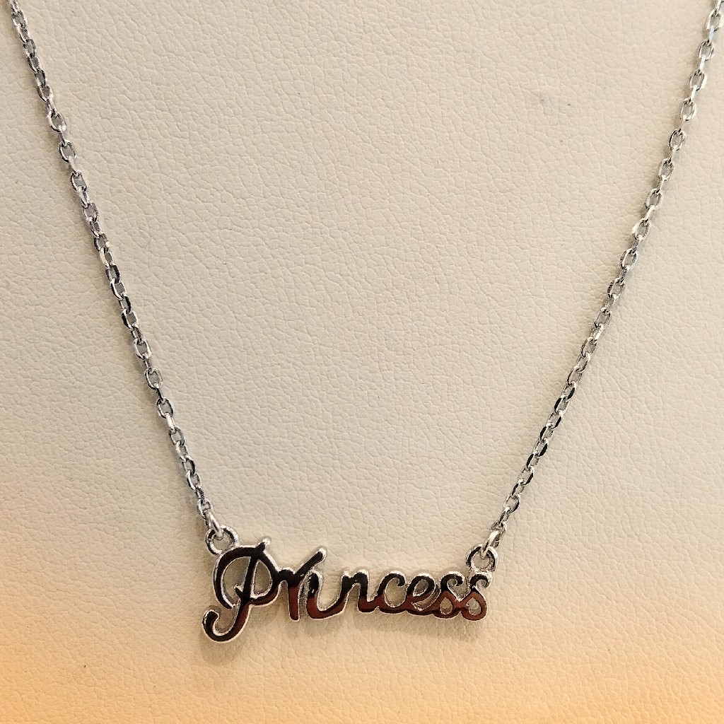 925 Sterling Silver Princess Name Pendant Necklace For Women