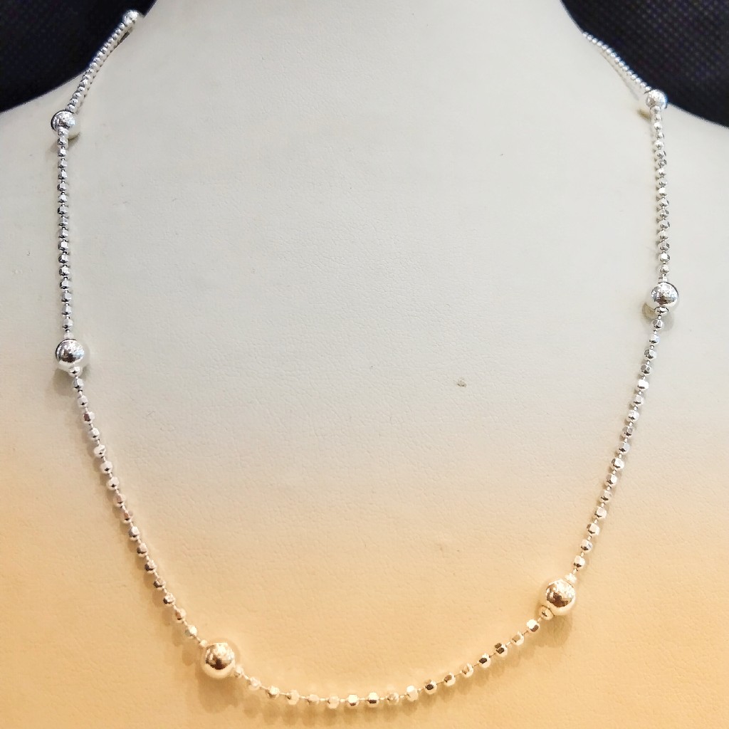 925 Sterling Silver Fancy Ball Chain Necklace