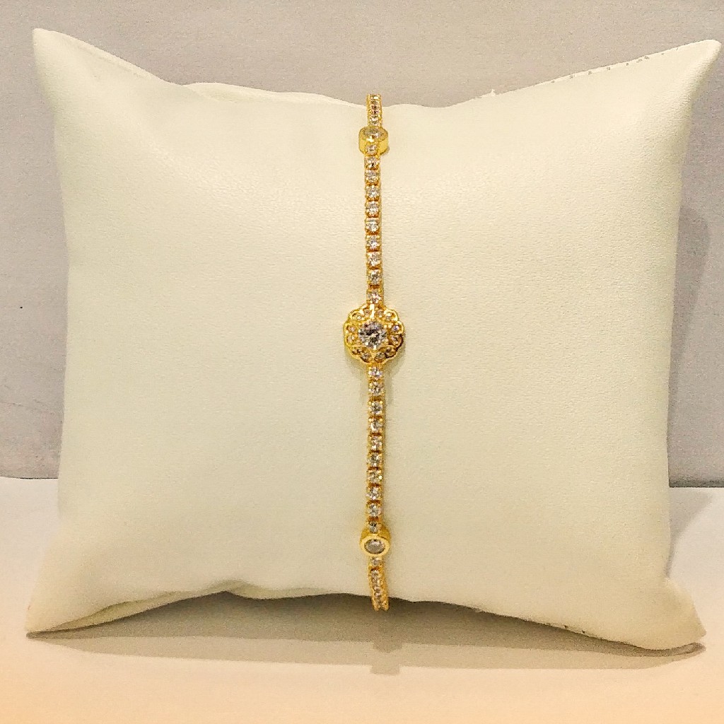 925 Sterling Silver Gold Polish Classic Bracelet For Women