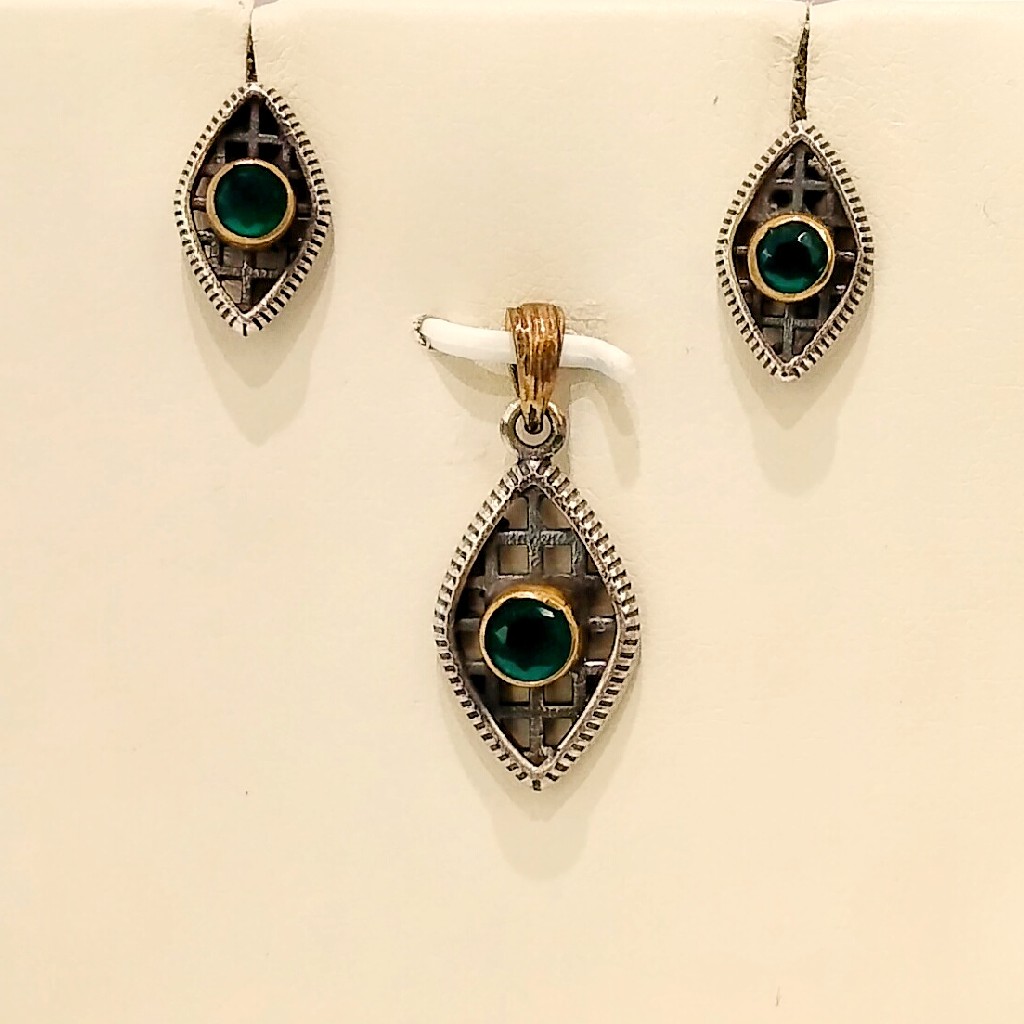 925 Silver Antique Polish Turkeys Pendant Set