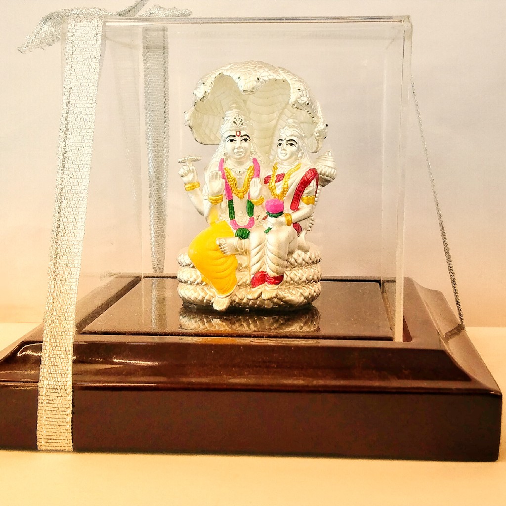 999 Emerald Vishnu - Lakshmi Silver Idol