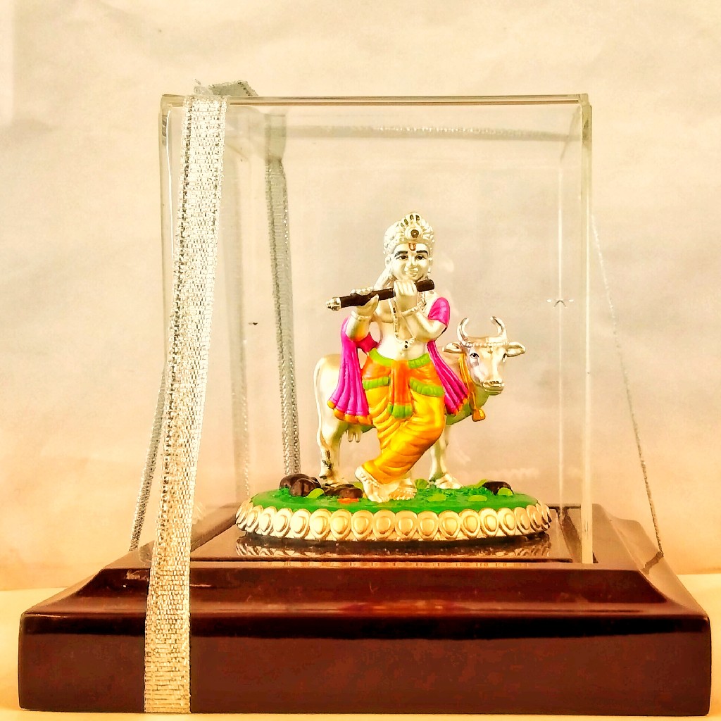 999 emerald lord krishna silver idol
