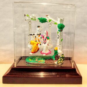 999 Emerald Radha Krishna Devotional Silver Idol