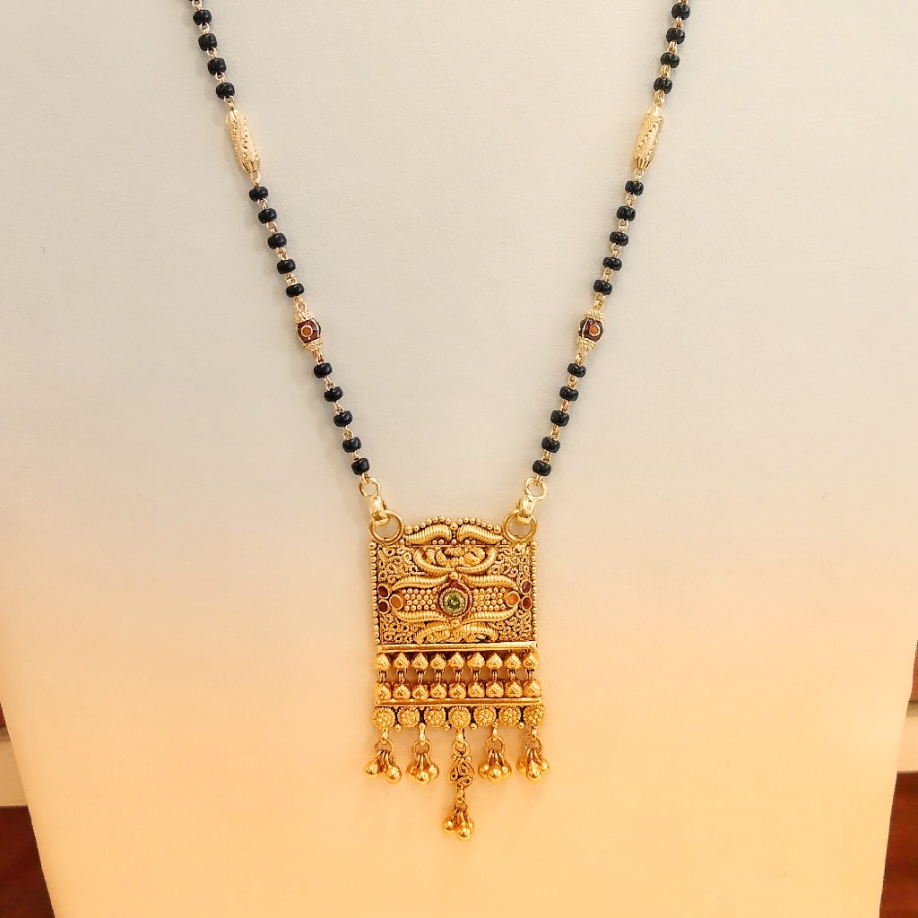 22k Hallmark kalkati square Pendant Mangalsutra