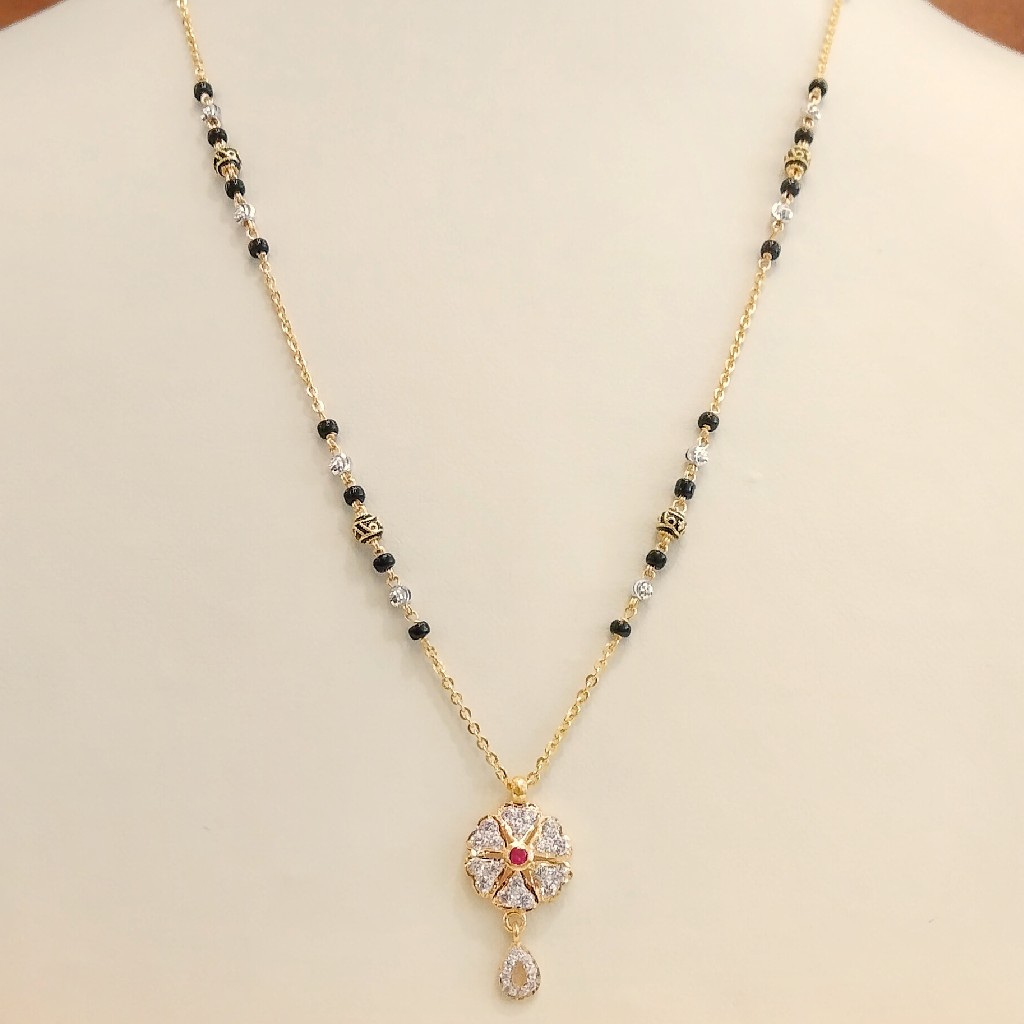 22k Hallmark Casting Diamond Nlce Mangalsutara