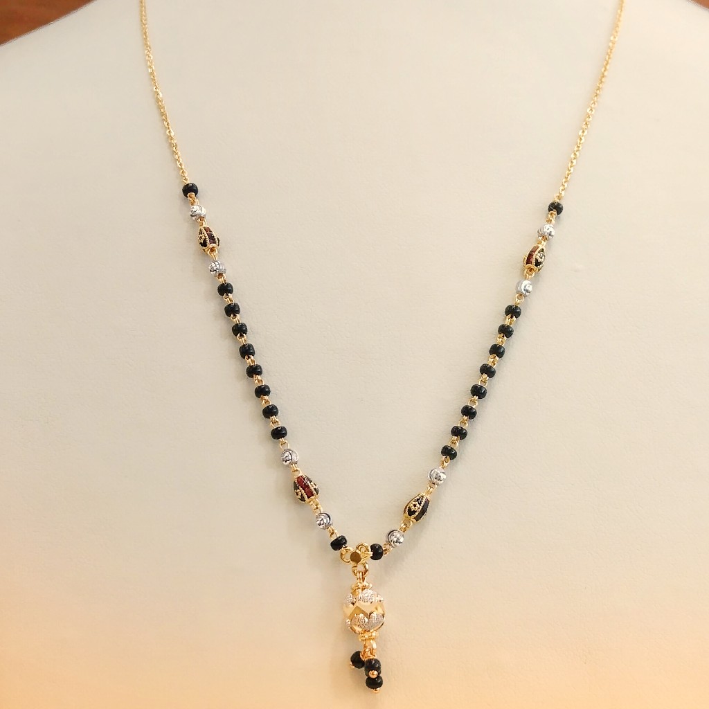 22k Hallmark Rodium and Meenakari Mangalsutra with chain