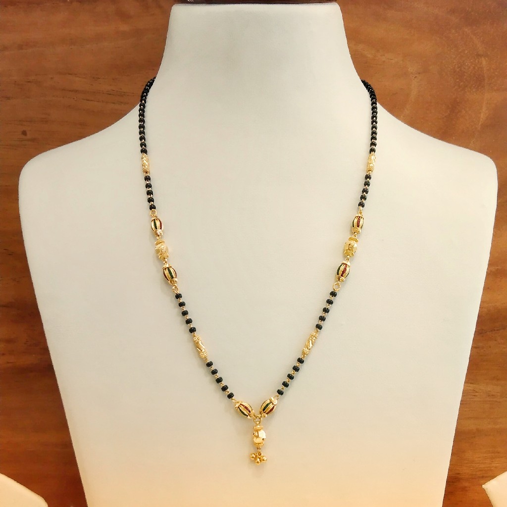 22k Meena Vertical Daily Wear Leight Weight Mangalsutra