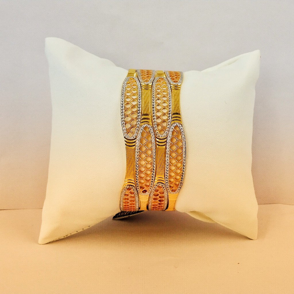 916 Hallmark Fancy Rodium Bangles - Image 2