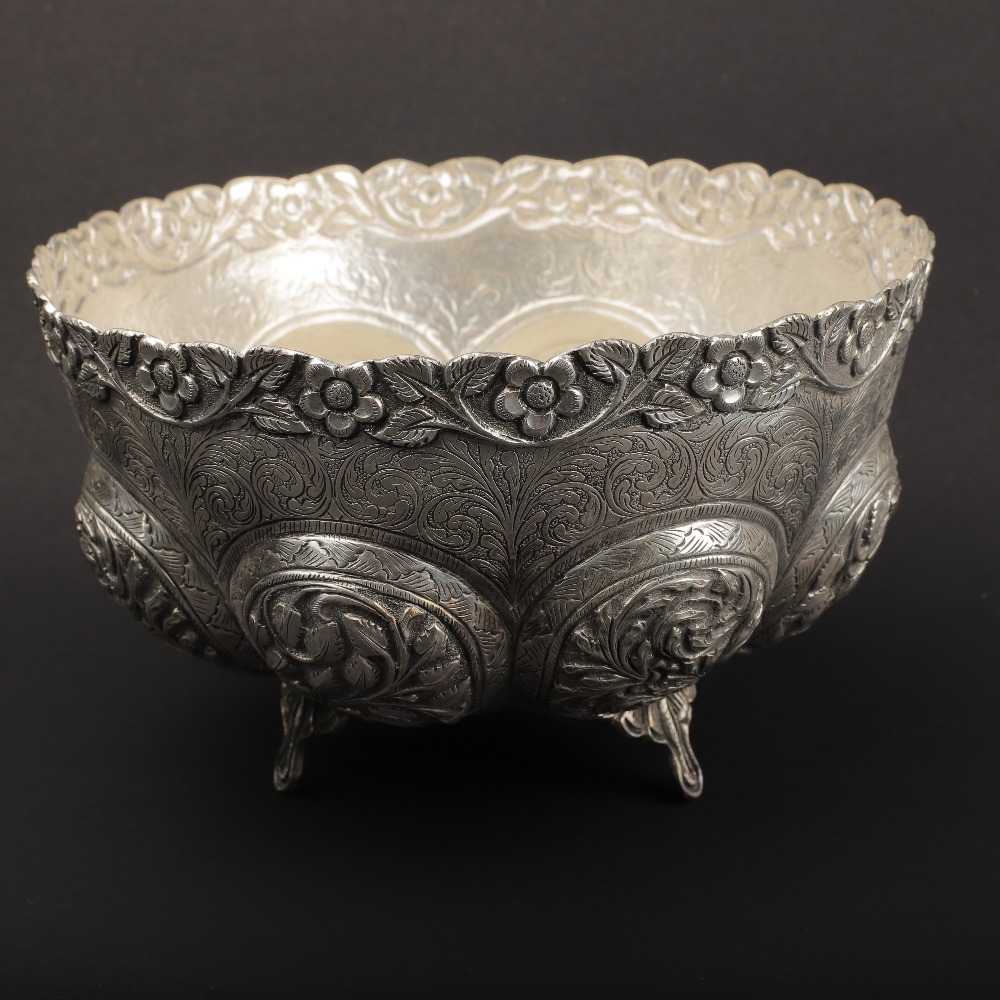925 Pure Silver Designer Fruit & Flower Basket  PJ-9972