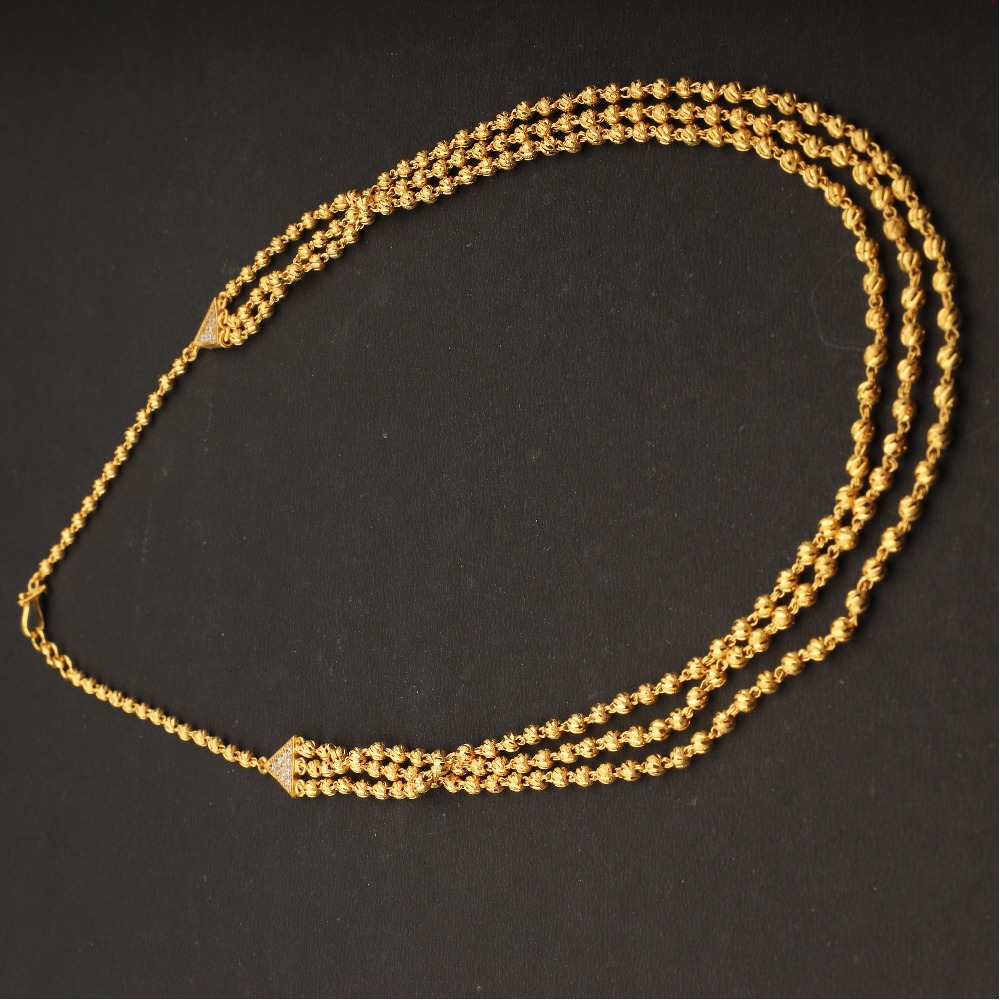 916 Gold 3layer Mala For Women PJ-99 - Image 2