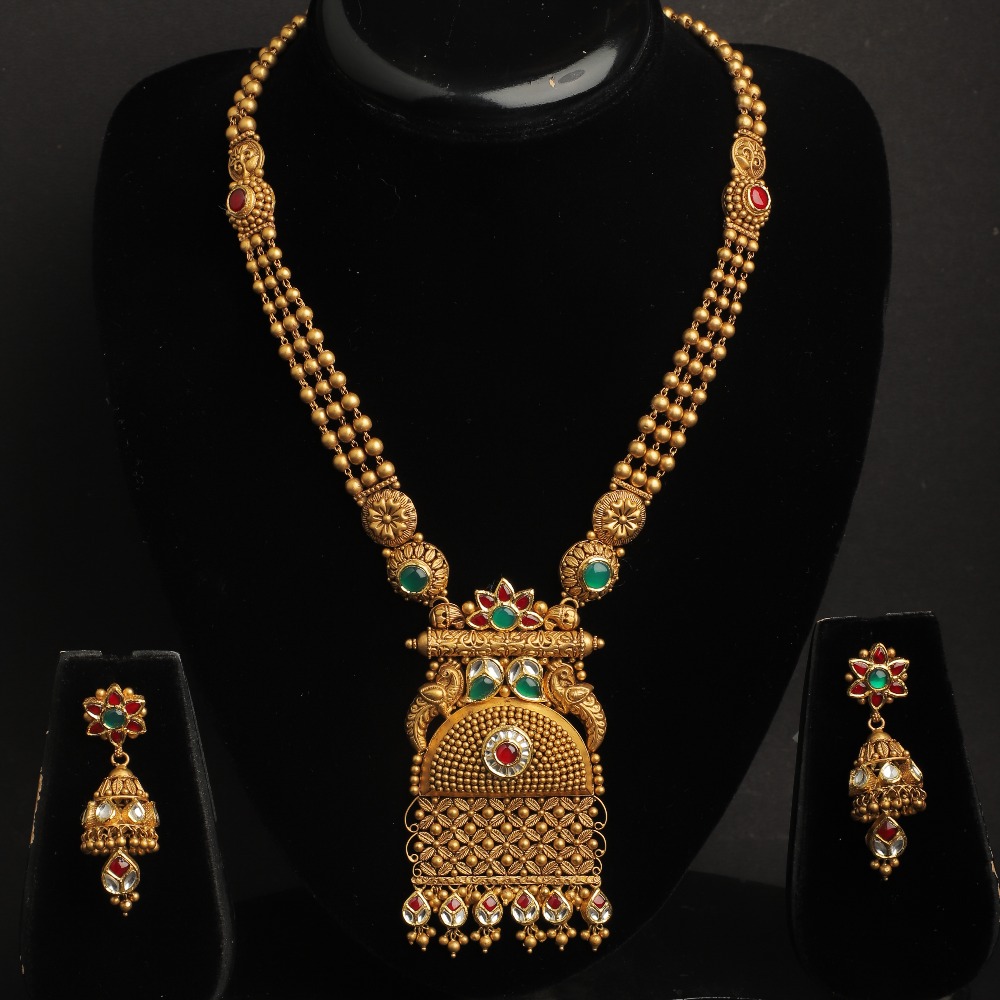 916 Gold Antique Necklace For Women PJ-25