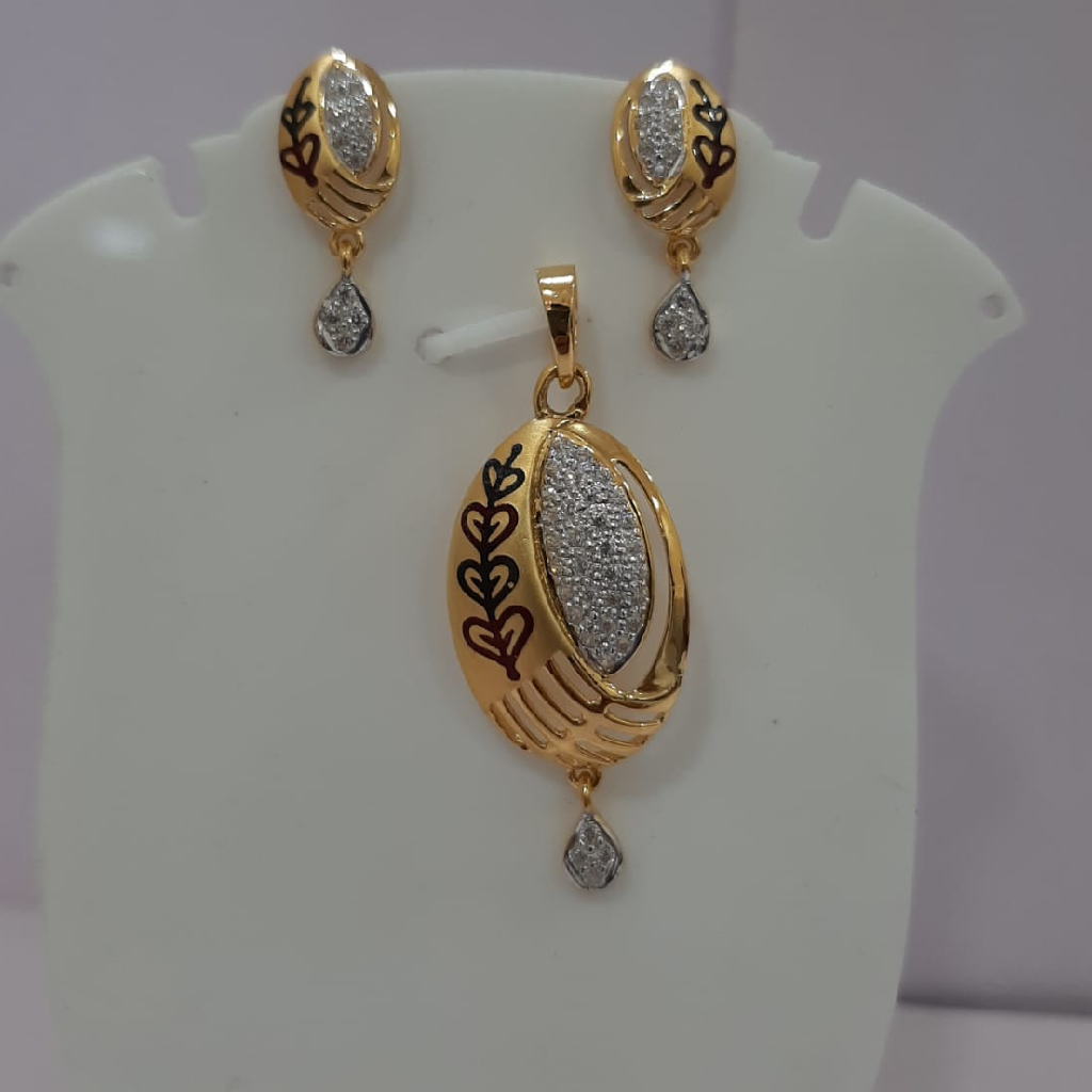22k gold unique design pendent set