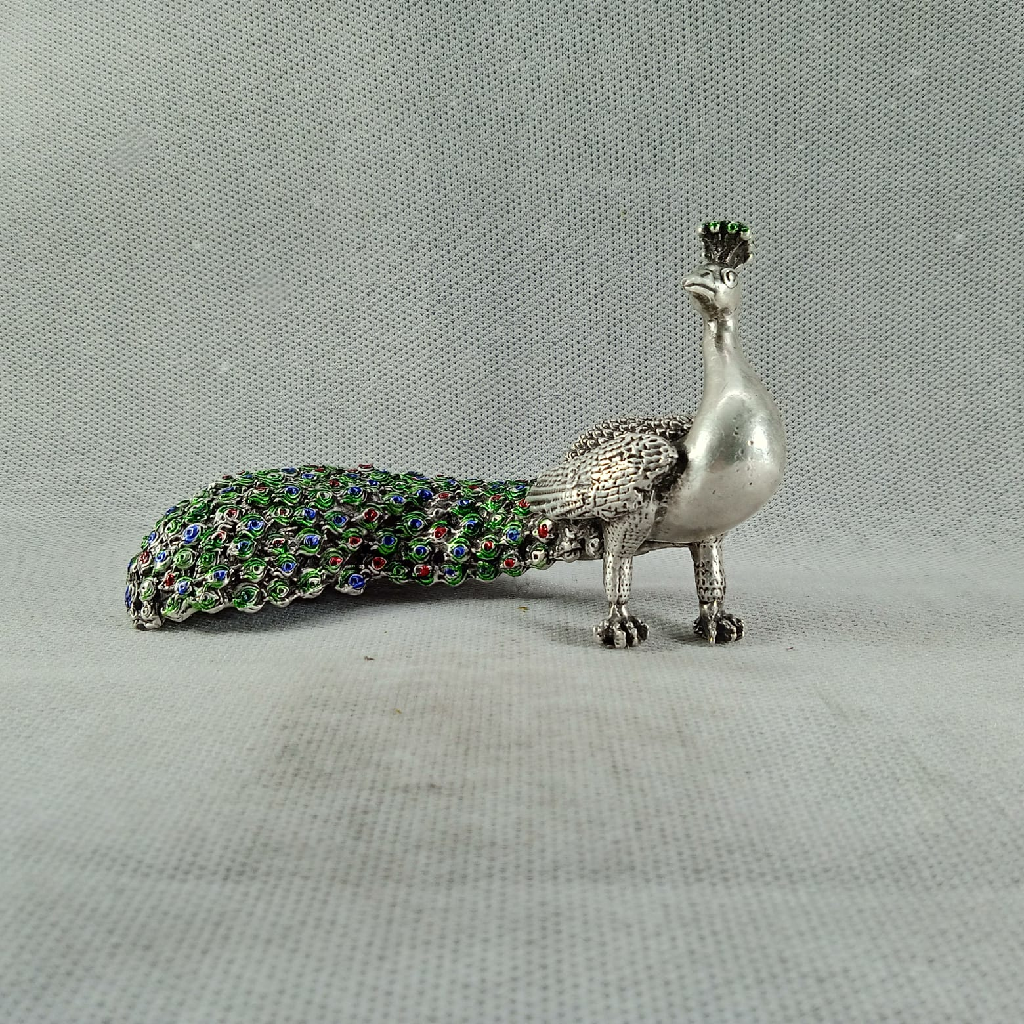 925 Silver Peacock Idol
