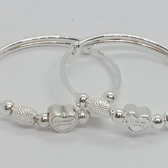 silver baby kada, soft edges, adjustable in size