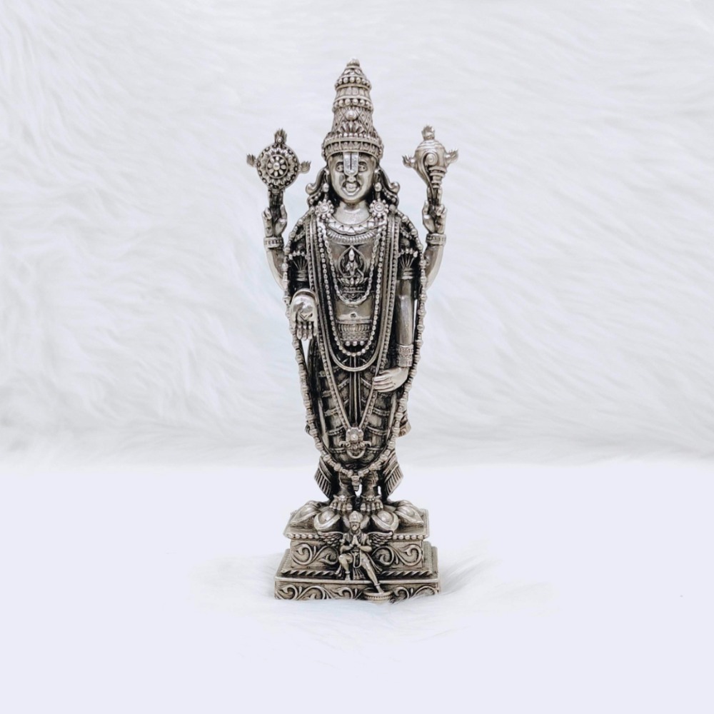 Real silver tirupati balaji idol in high antique finishing by puran