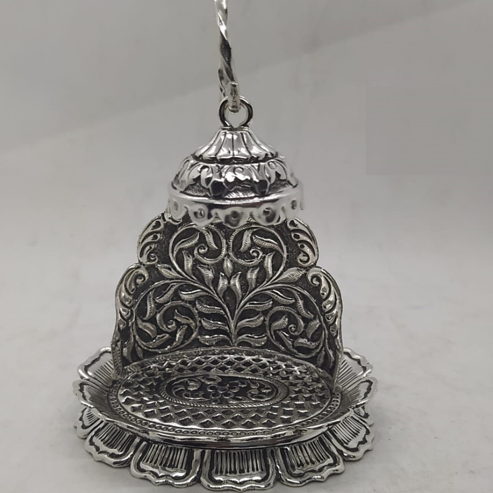 leafs floral motifs singhasan in pure hallmarked silver by puran
