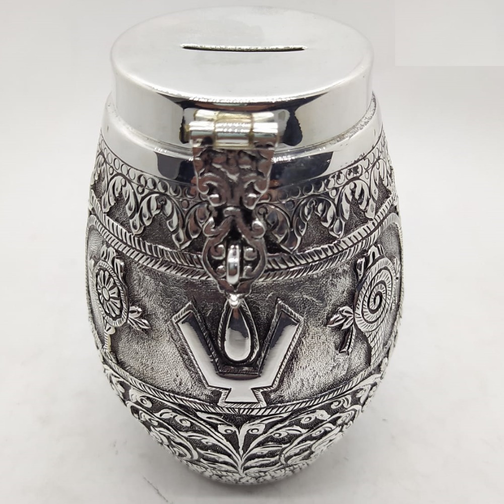 92.5 pure silver designer fancy shape antique money bank po-149-03