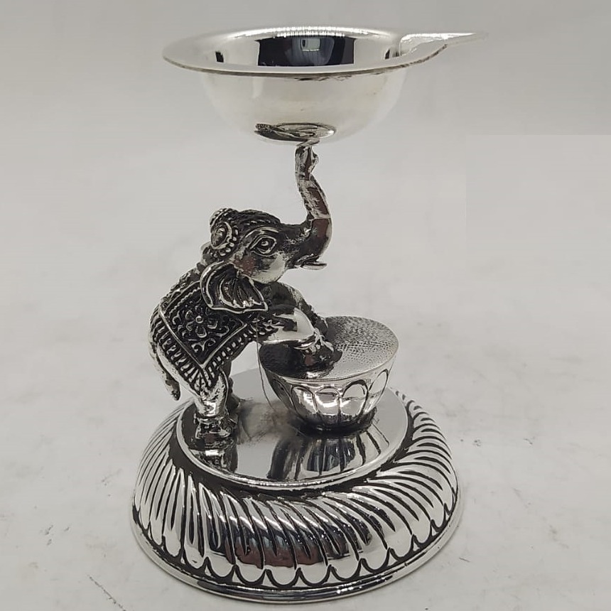 925 pure silver diya In antique work PO-143-24