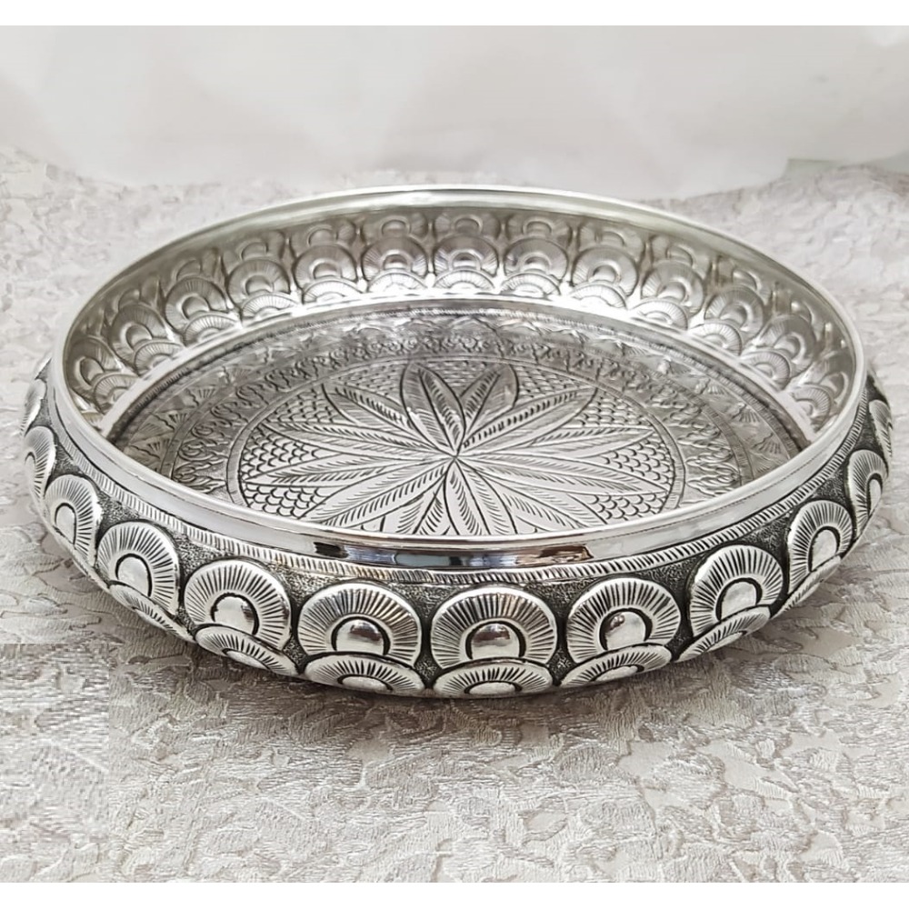 925 Pure Silver Antique Pooja Thali PO-263-34