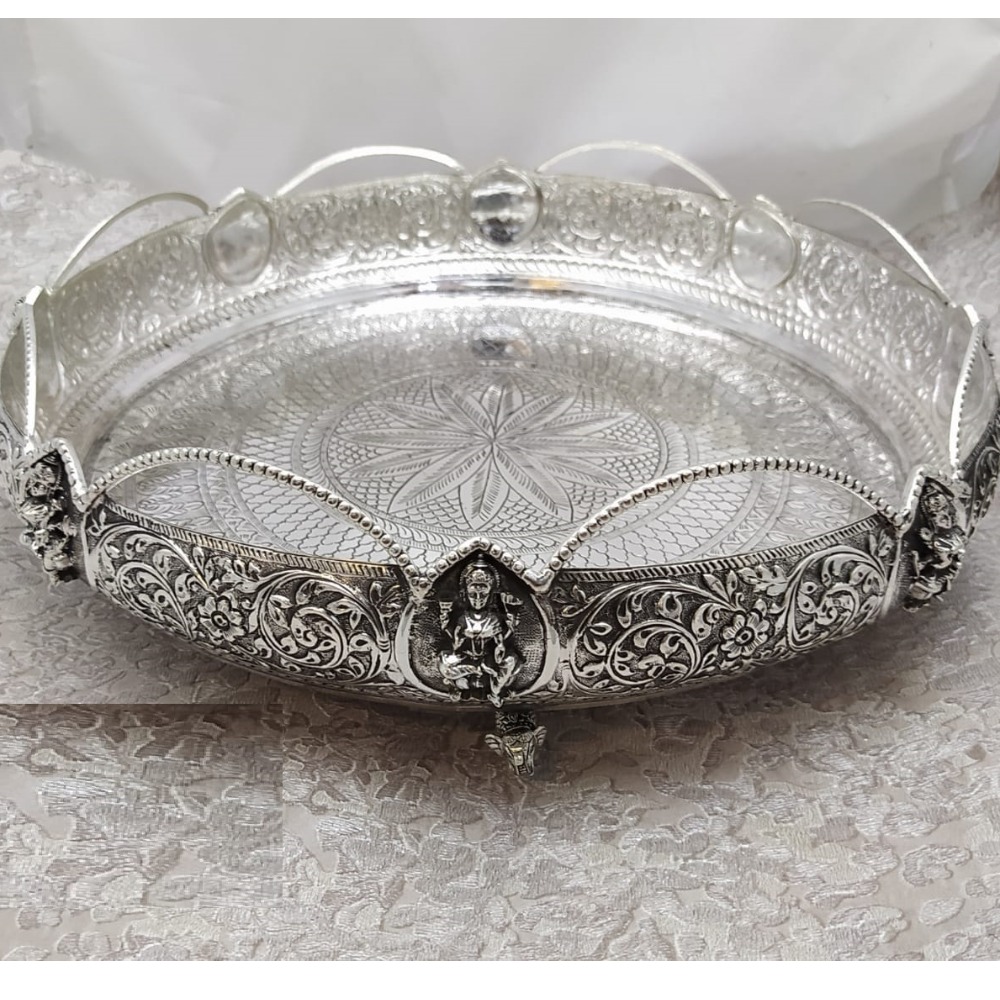 925 Pure Silver Antique Pooja Thali PO-263-31