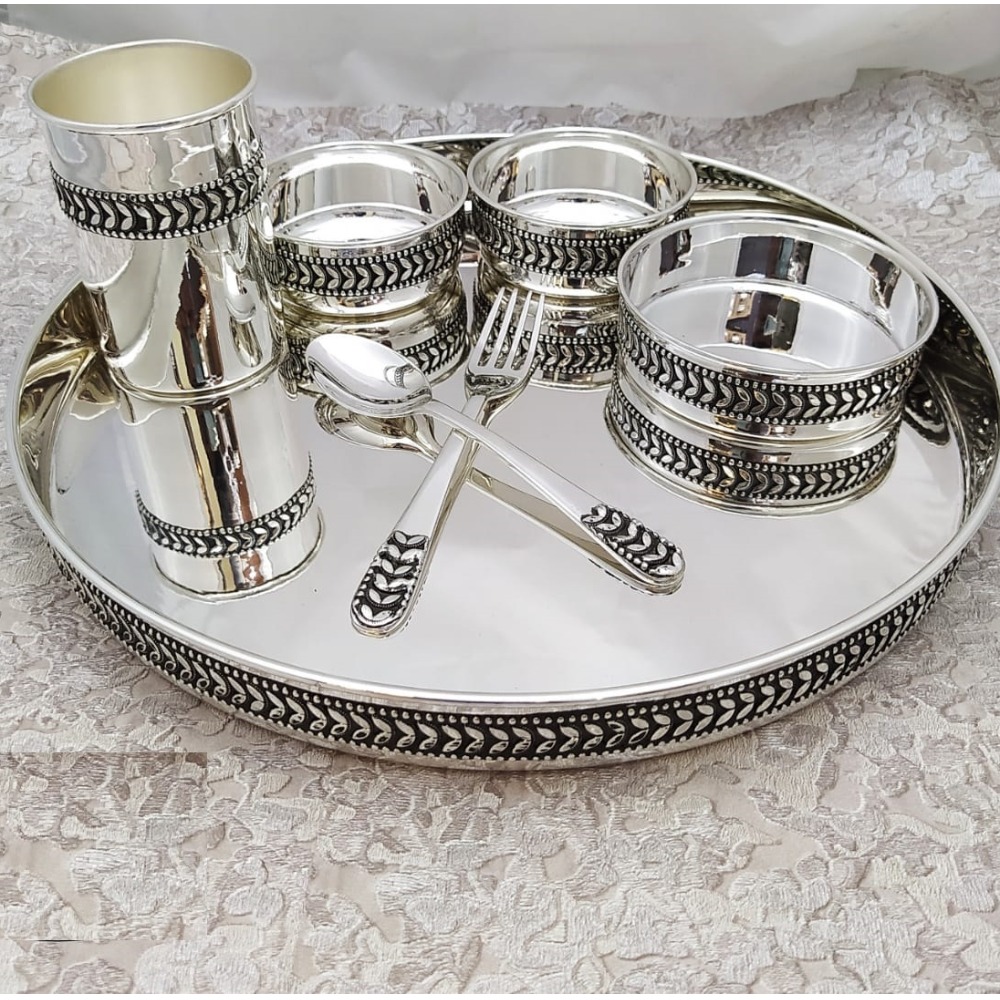 925 Pure Silver Dinner Set In Stylish Antique PO-153-12