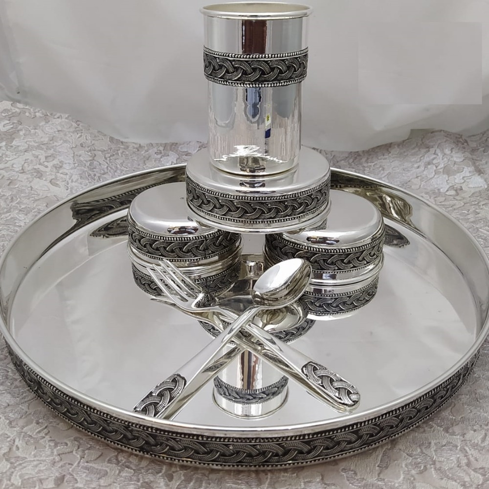 925 Pure Silver Dinner Set In Stylish Antique PO-153-10