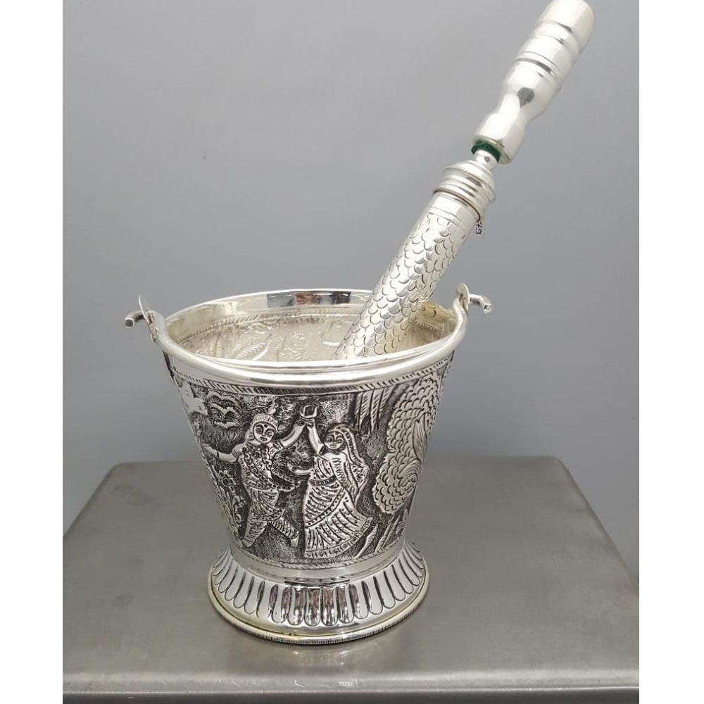 925 pure silver antique balti and pichkari set PO-309/307-01