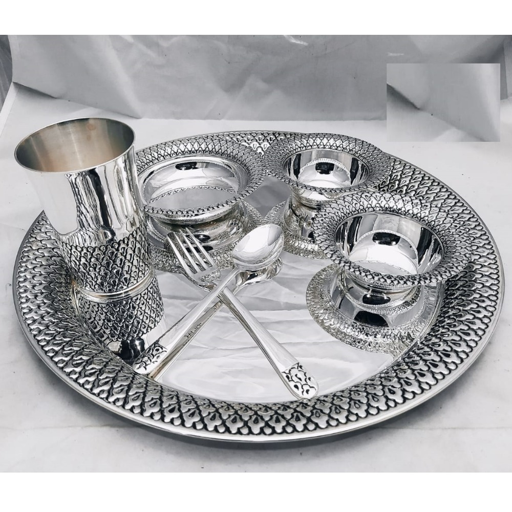 925 Pure Silver Dinner Set In Stylish Antique PO-153-08