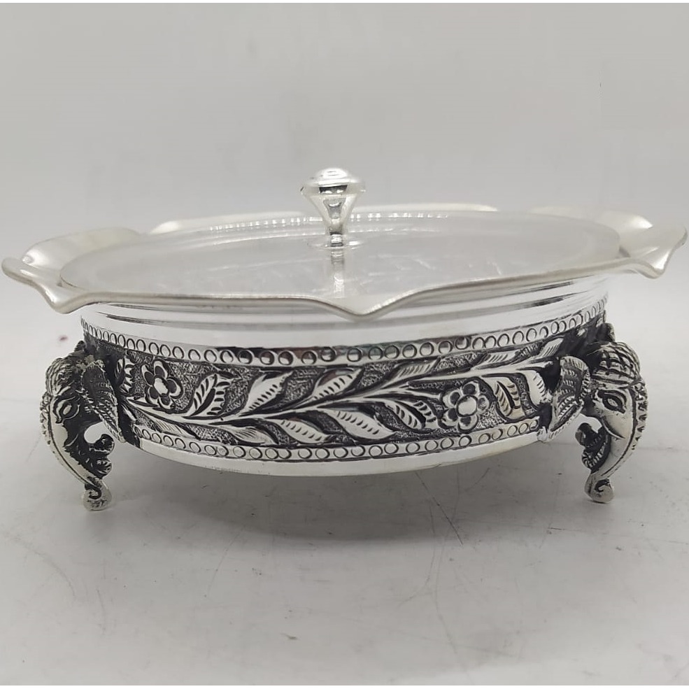 925 Pure Silver Serving Bowl with Pure Silver Cover PO-151-08.