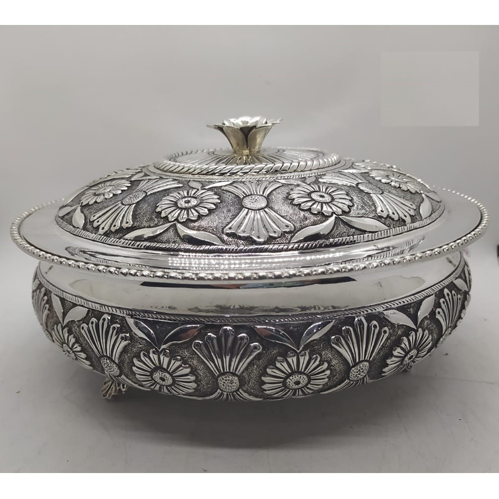 925 Pure Silver Serving Bowl with Pure Silver Cover PO-151-04.
