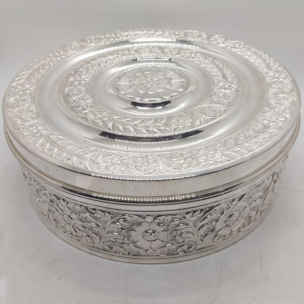 925 Pure Silver Stylish Serving Bowl with Silver Cover PO-151-02.