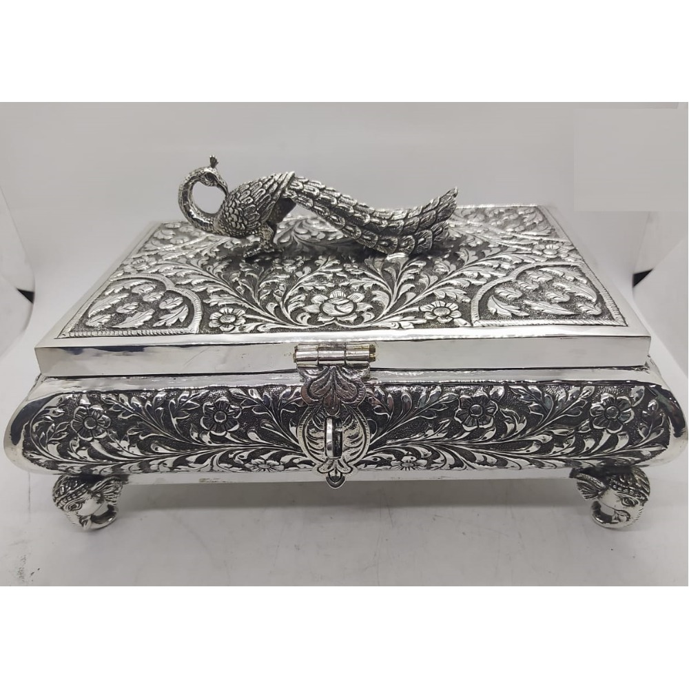 92.5 Pure Silver Dry Fruit Box In Fine Nakashii PO-147-26