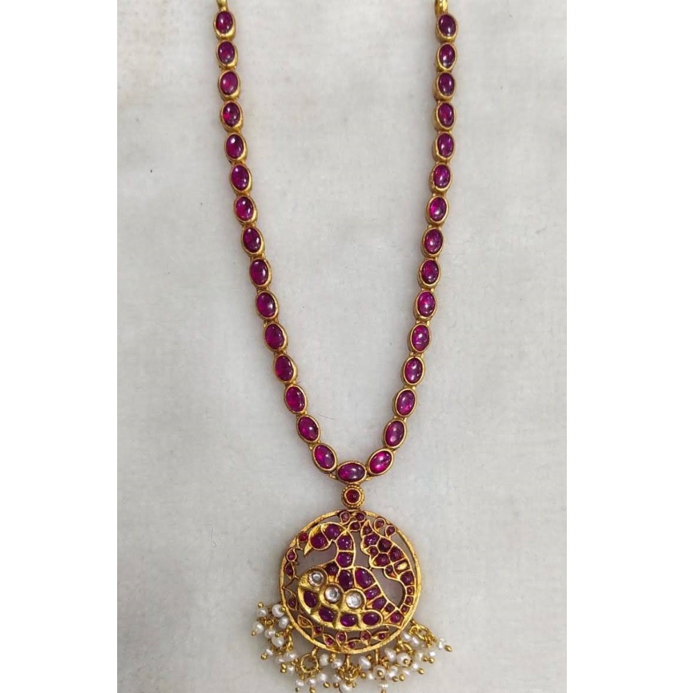 925 Pure Silver Stylish Navratan Necklace PO-216-25