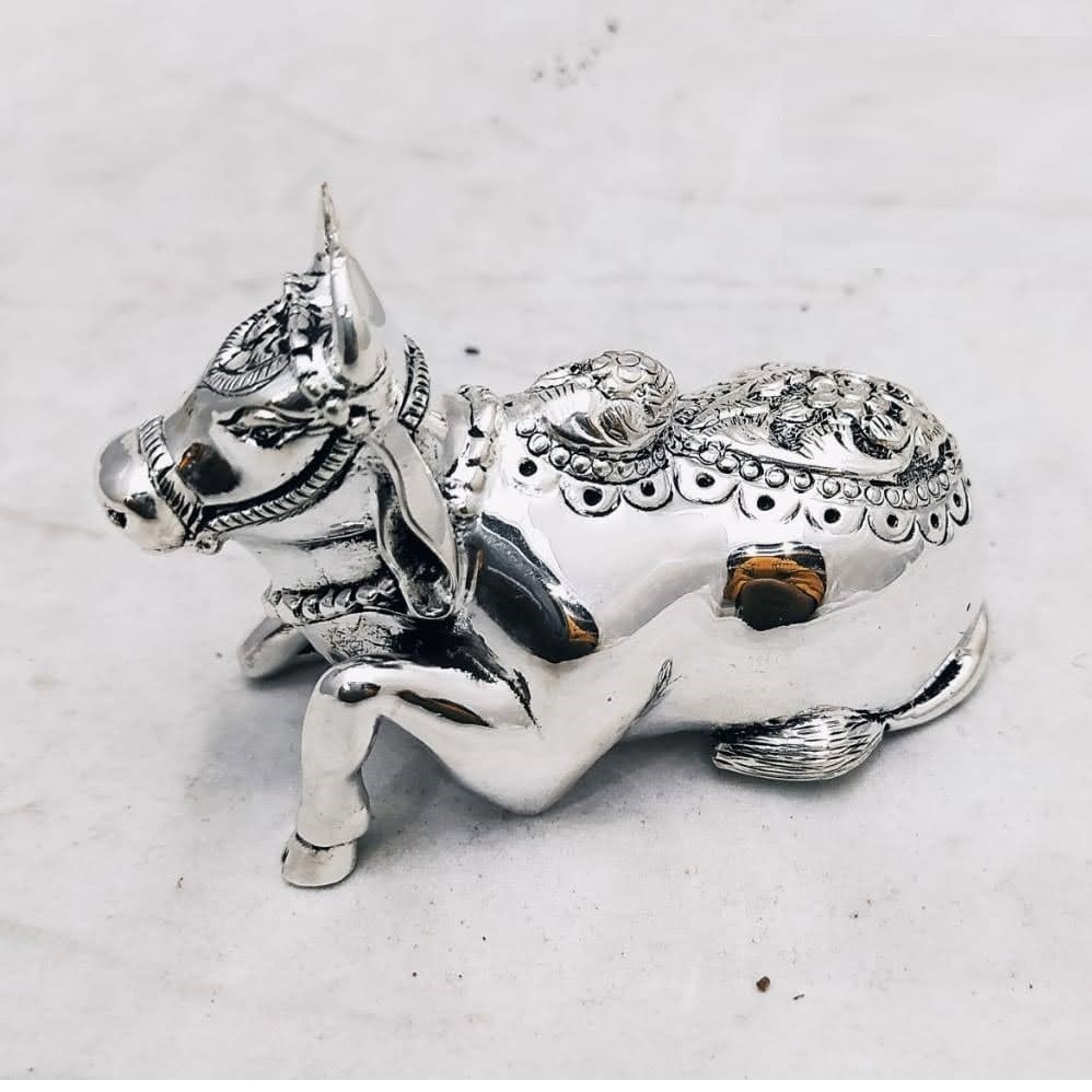 Pure silver nandi in antique finish and solid 180GM po-174-43